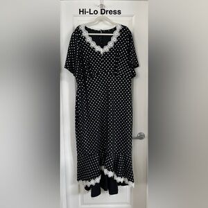 SHEIN Black and White Polka Dot Midi Dress